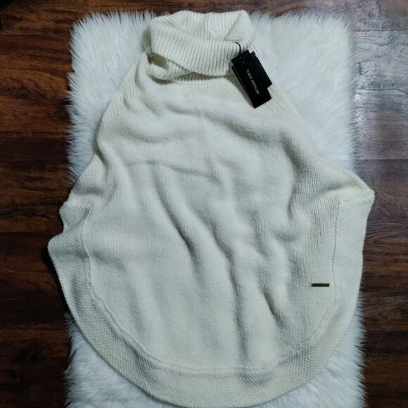 Flavio Castellani Womens Alpaca Merino Turtleneck Poncho Sweater Size 44/L - Picture 4 of 13